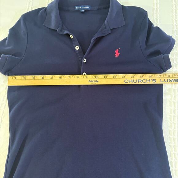 Ralph Lauren Navy Polo Shirt Dress Sporty Preppy Cotton Knit Short Sleeve M - Picture 5 of 7